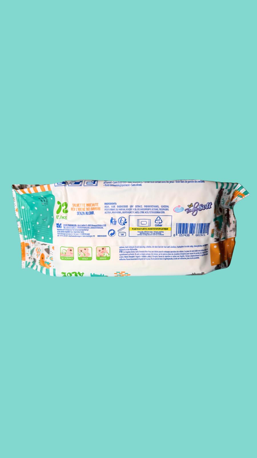 Salviette N.72 Aloe Vera Dinosauri